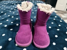Botas curtas Koolaburra UGG Aribel forradas de pele com zíper rosa criança meninas 7, usado comprar usado  Enviando para Brazil