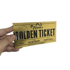 1 peça Wonka Golden Tickets Willy Chocolate Gold Tickets réplica presentes infantis sortudos comprar usado  Enviando para Brazil