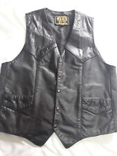 Black leather waistcoat for sale  HULL