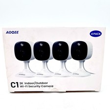 Paquete de 4 cámaras de seguridad AOQEE C1 2K interiores/exteriores Wi-Fi totalmente nuevas caja abierta segunda mano  Embacar hacia Mexico
