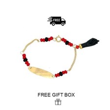Pulseira Azabache folheada a ouro 14K para bebê/Pulsera De Azabache Para Bebe 5,5" comprar usado  Enviando para Brazil