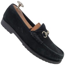 Mocassim Bragano Italiano Preto Camurça Horsebit Masculino Tamanho 10M Sapatos Sociais Solas Lug comprar usado  Enviando para Brazil