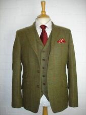 Usado, Terno masculino verde oliva 3 peças xadrez de tweed formatura vintage smoking ternos de casamento comprar usado  Enviando para Brazil