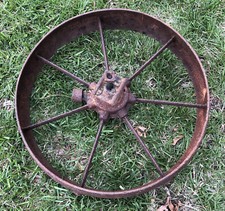 Roda de ferro 7 raios 18"" x 3,5"" vintage arado cauda traseira jd425 john deere comprar usado  Enviando para Brazil