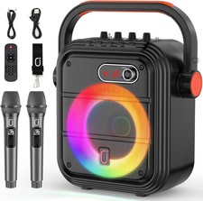 System karaoke JYX z 2 mikrofonami radiowymi, głośnikiem Bluetooth, RGB na sprzedaż  PL
