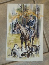 Chasse courre aquarelle d'occasion  Limoges-