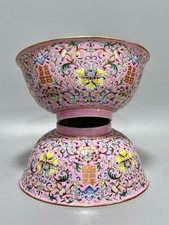 Usado, C Lindas tigelas de porcelana rosa chinesas da família da dinastia Qing W15,7CM comprar usado  Enviando para Brazil