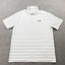 Camisa polo masculina Under Armour listrada branca grande manga curta play off * comprar usado  Enviando para Brazil