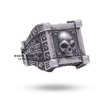 Gotico Vampiro Motociclista Teschio Mezza Mascella 925 Argento Uomo Vecchio comprar usado  Enviando para Brazil