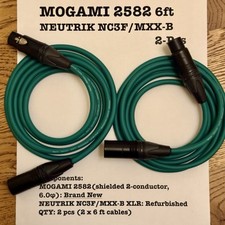 Cabos de microfone Mogami 2582 NEUTRIK XLR GOLD de 6 pés (pacote com 2, verde) – feitos à mão no Japão comprar usado  Enviando para Brazil