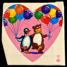 Adesivo Jumbo Vintage Lisa Frank Urso Pinguim Balões Arco-íris Coração 7" LEIA, usado comprar usado  Enviando para Brazil