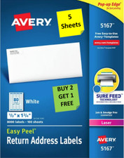Sheets avery 5167 for sale  Santa Clarita