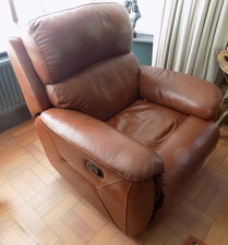 Brown leather recliner for sale  BRIDPORT