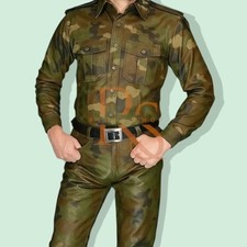 Calça e camisa masculina de couro estilo exército Pak em couro de cordeiro macio genuíno comprar usado  Enviando para Brazil