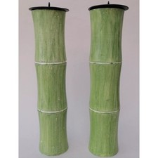 Bamboo pillar candlesticks for sale  WARRINGTON