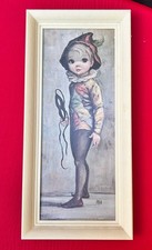 Maio 'Big Eye' Arlequin Boy - Retrô Vintage Original Anos 1960 Moldura Estampa Litho comprar usado  Enviando para Brazil
