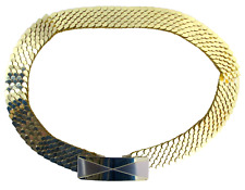 Usado, Vintage Womens Stretch Belt Elastic Metal Accordion Fish Scales Gold 27-39" comprar usado  Enviando para Brazil