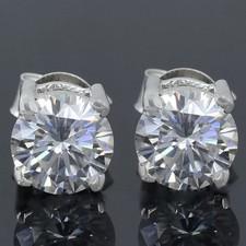 Brincos de solitário de diamante branco com certificação tratado 2,20 quilates, prata 925 comprar usado  Enviando para Brazil