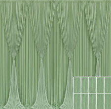 Cortina de fundo verde sálvia 10 painéis para festas 50 pés x 10 pés (W5' xH10' 10 painéis) comprar usado  Enviando para Brazil
