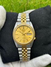 Vintage Seiko 5 Ouro Prata Relógio Automático Masculino Dia/Data 7009 Japão comprar usado  Enviando para Brazil