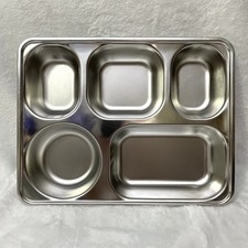 Bandeja retangular de placa dividida de aço inoxidável com cinco compartimentos 1,75” de profundidade comprar usado  Enviando para Brazil