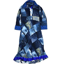Vestido Kaftan Indian Bollywood Feminino 42 M Longo Estampa Bordada Azul   comprar usado  Enviando para Brazil