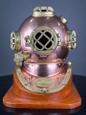 Capacete de mergulho rosa cromado capacete de mergulho em alto mar com base de madeira comprar usado  Enviando para Brazil