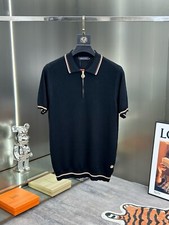 Camisa polo masculina manga curta pulôver casual malha lapela Stefano Ricci zíper 1/4 comprar usado  Enviando para Brazil