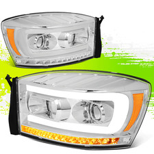 Faróis de projetor LED DRL sequencial para Dodge Ram 06-09 cromado par âmbar comprar usado  Enviando para Brazil