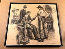 Raro Antigo Original Assinado Publicado Ilustração Arte Filme Tema Anos 10 SatEvPst comprar usado  Enviando para Brazil