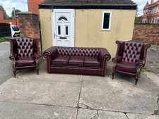 Oxblood red leather for sale  BOLTON