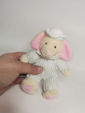 Vintage 1992 Dakin Baby Boy Chocalho Shaker Elefante Pelúcia Listras Azuis Pequeno 6" comprar usado  Enviando para Brazil