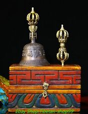 Adaga Phurba dourada bronze antigo Tibete 12,2" FaQi Dorje Vajra sino e caixa de suporte, usado comprar usado  Enviando para Brazil