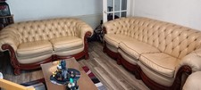 Wooden chesterfield seater for sale  GLASGOW