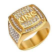 Anel masculino folheado a ouro aço inoxidável banda de sinete hip hop quadrado brilhante #8-13 comprar usado Anel masculino folheado a ouro aço inoxidável banda de sinete hip hop quadrado brilhante #8-13 comprar usado  Enviando para Brazil