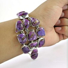 Viola Rame Turchese Gemma 925 Massiccio Argento Moglie Dicembre Catena Bracciale comprar usado  Enviando para Brazil