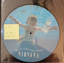 Nirvana Smells Like Teen Spirit Vinyl Record Picture Disc VG GET21712 1991, usado comprar usado Nirvana Smells Like Teen Spirit Vinyl Record Picture Disc VG GET21712 1991, usado comprar usado  Enviando para Brazil