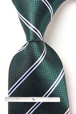 Gravata masculina clássica listrada verde branco azul tecido jacquard 100% seda comprar usado  Enviando para Brazil