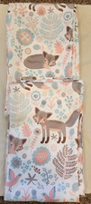 Usado, Painéis de cortina com estampa de meia lua flores pássaros raposa 2 x 52x84 azul rosa marrom comprar usado  Enviando para Brazil