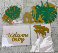 Safari Baby Shower Brillo Bienvenida Bebé Tropical Hojas de Palma Banner segunda mano  Embacar hacia Mexico