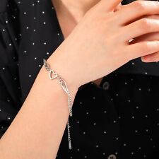 Pulseira feminina de coração minúsculo oco simples corrente doce estudante aço inoxidável, usado comprar usado  Enviando para Brazil