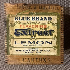 EXTRATO AROMATIZANTE MARCA AZUL de caixa de madeira de limão SEABURY & Co St. Paul Minn Mn comprar usado  Enviando para Brazil