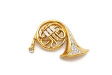 Broche de cristal Swarovski tom dourado chifre francês instrumento musical comprar usado  Enviando para Brazil