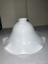 Abajur de assoalho antigo opala vidro leitoso borda babado frisado pendurado abajur 12” diâmetro comprar usado  Enviando para Brazil