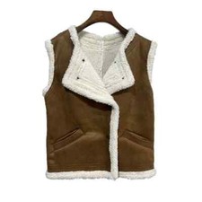 Colete feminino bolsos jaquetas grossas 2023 inverno gola redonda coletes comprar usado  Enviando para Brazil