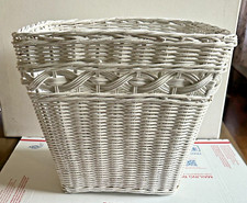 Usado, Cesto de lixo de vime branco vintage lata de lixo de tecido comprar usado  Enviando para Brazil