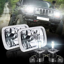 Usado, Par Para Jeep Cherokee XJ 1984-2001 5x7" 7x6 Faróis de LED Selados Feixe Alto/Baixo comprar usado  Enviando para Brazil