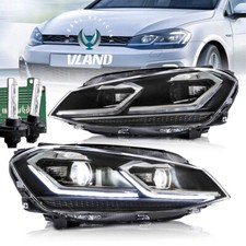 Używany, Dlar 2013-2017 VW Golf 7 Mk7 VII Reflektor LED + żarówki Pasuje do halogenowych tulei na sprzedaż  Wysyłka do Poland