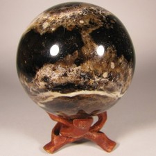 Bola esfera de pedra preciosa opala preta 2,8" com suporte - Madagascar - 72mm - 1 lb. comprar usado  Enviando para Brazil