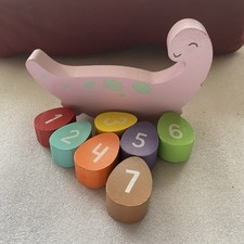 PlayGround Learning Montessori 7 unidades jogo de equilíbrio de ovos de madeira blocos de dinossauro comprar usado  Enviando para Brazil